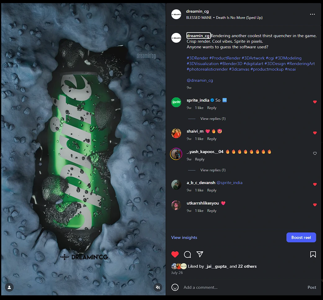 Sprite India — recognized Dreaming CG